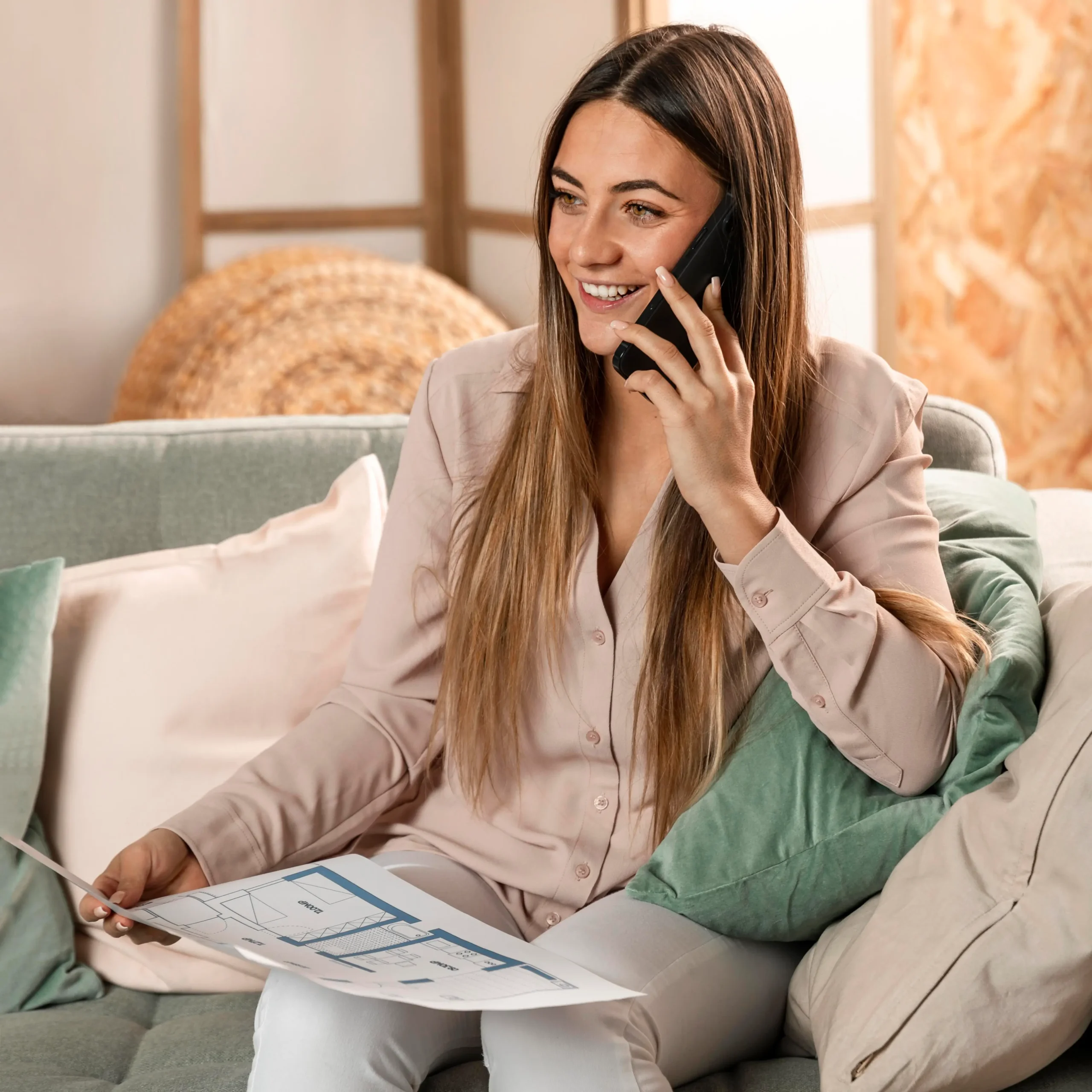 medium-shot-smiley-woman-holding-plan